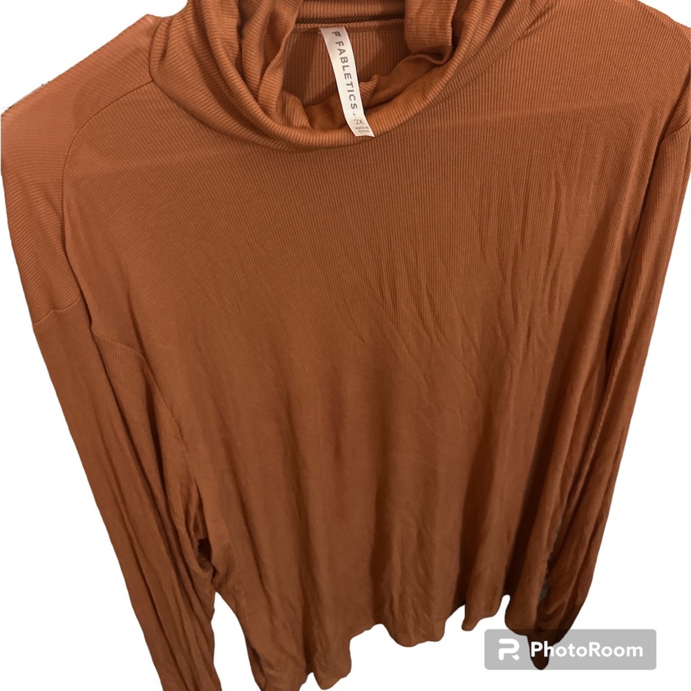 Nwot Fabletics Rust Color Turtle Neck Long Sleeve… - image 1